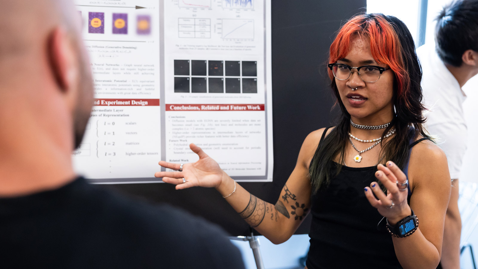 Woman presenting poster